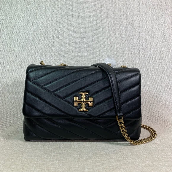 NEW Tory Burch Kira Chevron Black Small Convertible Shoulder Bag/Crossbody Bag - Picture 2 of 16